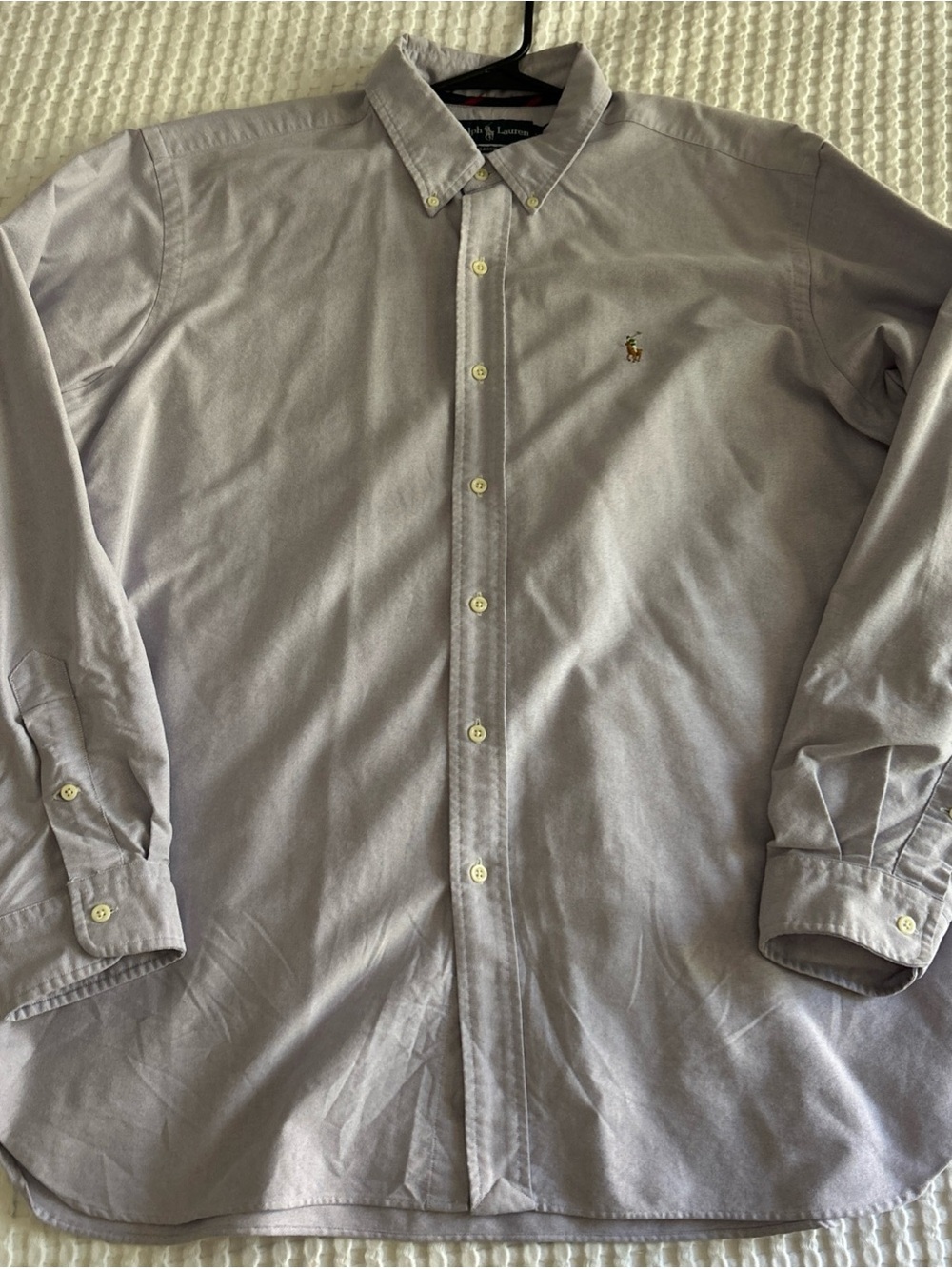 Ralph Lauren Men’s Long-Sleeve Button-Down Shirt — Light Lavender Blue Size XL